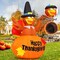 GOOSH 6 Ft Thanksgiving Inflatables Turkey Blow Up Yard Ghost with Built-in LEDs
